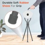 Vissco Avanti Walking Stick with Foldable Seat for Elderly and Physically Challenged, L Shape Handle, Lightweight, Adjustable Walking Cane for Men and Women, Anti-Slip Rubber Shoes (Universal, Grey) - Image 3