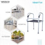 Vissco Dura Step Walker with Seat, Foldable Walking Aid, Adjustable Height, Light Weight, With Premium Grade Rubber Shoes and PVC Grip (Grey) - Image 6