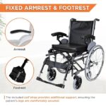 Vissco Imperio Wheelchair with Removable Big Wheels (Spoke), Foldable, Swingable Armrest, Weight Bearing Capacity 110kg, Color (Blue/Grey) - Image 6