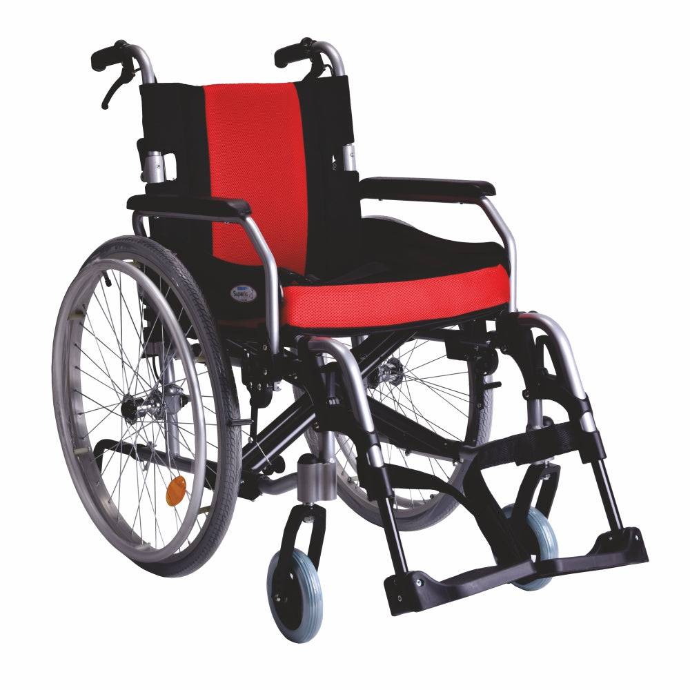 R (2) SUPERIO ALUMINUM WHEELCHAIR WITH FIX WHEELS AND PLASTIC RIM - Image 1