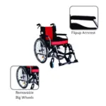 Vissco Superio Aluminium Wheelchair with Removable Big Wheels - Image 3