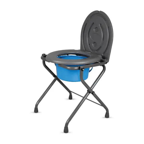 Comfort - Medipedic Commode | Foldable Commode | Light Weight | 100Kg Weight Bearig Capacity (Grey)