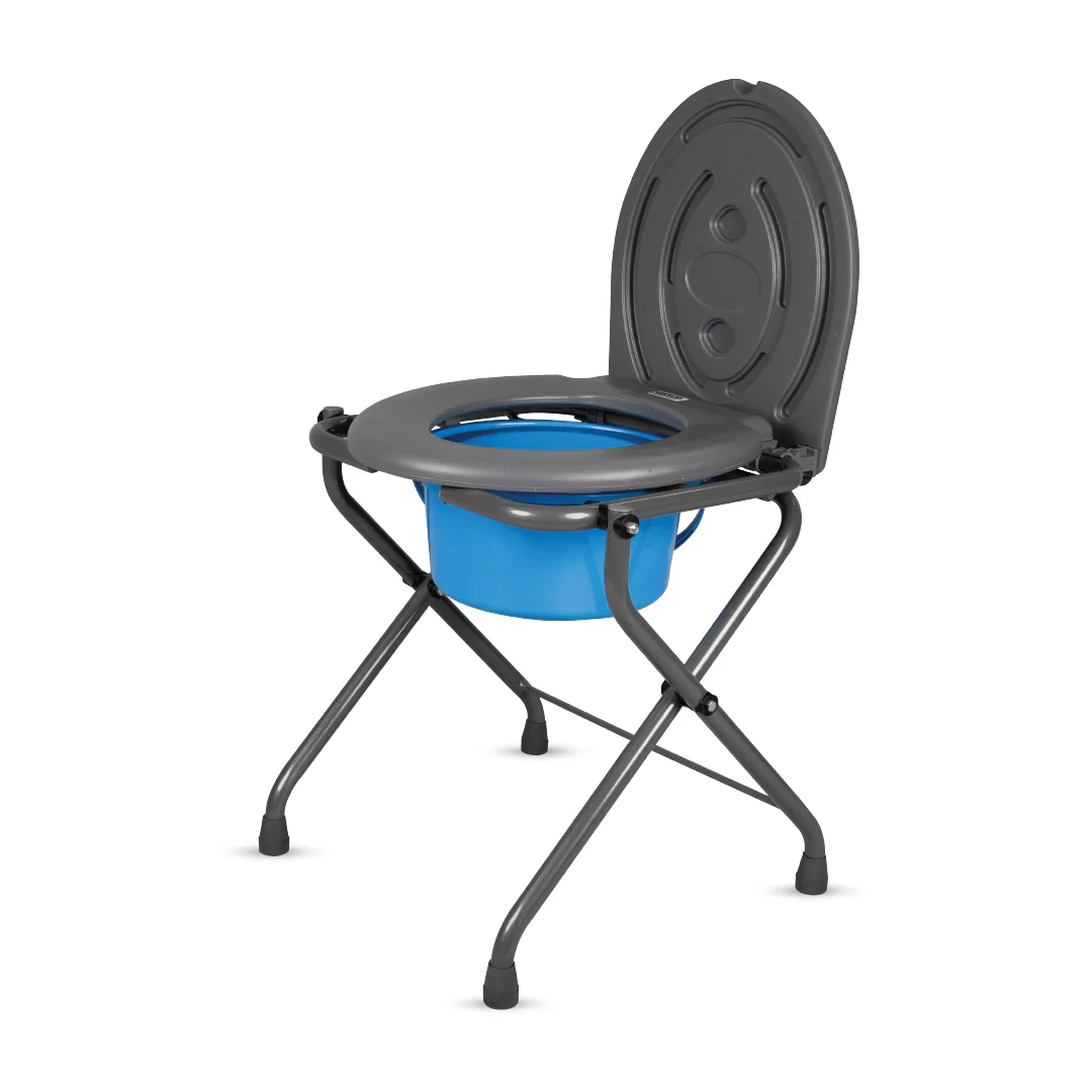 0976-Medipediccommodeplain-01_1800x1800 Comfort - Medipedic Commode | Foldable Commode | Light Weight | 100Kg Weight Bearig Capacity (Grey) - Image 1