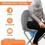 Comfort - Medipedic Commode | Foldable Commode | Light Weight | 100Kg Weight Bearig Capacity (Grey) - Image 2