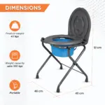 Comfort - Medipedic Commode | Foldable Commode | Light Weight | 100Kg Weight Bearig Capacity (Grey) - Image 5