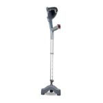 Vissco Astra Max Elbow Crutch with Tripod Base, Fixed Handle, Lightweight and Adjustable Height Walking Aid for Men and Women, Anti-Slip 3 Leg Base for Stability (1 Piece, Grey)