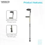 Astra Plus Elbow Crutches With Height Adjustable & Movable Elbow Support, Light Weight, PVC grip Handle (1 Pair), Color (Grey) - Image 5