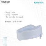Vissco Comfort Commode Elevated Seat (4 Inch Height) Without Lid, Comfortable, Lightweight Portable Commode raiser - Universal - Image 2