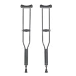 Vissco Astra Under Arm Crutch (Aluminium), Adjustable Height, Lightweight Walking Aid for Men and Women, Elbow Support, PVC Grip Handle, for Fracture and Mobility Support (1 Pair)- Medium (Grey)