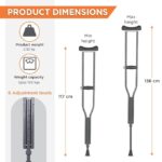 Vissco Astra Under Arm Crutch (Aluminium), Adjustable Height, Lightweight Walking Aid for Men and Women, Elbow Support, PVC Grip Handle, for Fracture and Mobility Support (1 Pair)- Medium (Grey) - Image 7