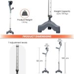 Vissco Astra Max Elbow Crutch with Tripod Base, Fixed Handle, Lightweight and Adjustable Height Walking Aid for Men and Women, Anti-Slip 3 Leg Base for Stability (1 Piece, Grey) - Image 6