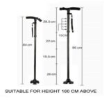 Maharsh Magic Cane Folding LED Safety Walking Stick 4 Head pivoting Trusty Base (Black) - Image 7