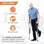 Vissco Astra Under Arm Crutch (Aluminium), Adjustable Height, Lightweight Walking Aid for Men and Women, Elbow Support, PVC Grip Handle, for Fracture and Mobility Support (1 Pair)- Medium (Grey) - Image 3