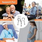 Vissco Comfort Shower Chair with Back and Armrest, Light Weight, Height Adjustable Shower Bench/Stool, Aluminum Anti Rusting Material - Universal (Anodized and White) - Image 4