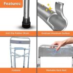 Vissco Comfort 3 in 1 Foldable Commode Shower Chair (Height Adjustable+Can roll over toilet WC), Available with and without wheels, Washable & Long lasting, Weight Bearing Upto 100kg -Universal(Grey) - Image 5