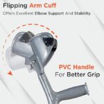 Vissco Astra Max Elbow Crutch with Tripod Base, Fixed Handle, Lightweight and Adjustable Height Walking Aid for Men and Women, Anti-Slip 3 Leg Base for Stability (1 Piece, Grey) - Image 4