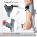 Vissco Astra Max Elbow Crutch with Tripod Base, Fixed Handle, Lightweight and Adjustable Height Walking Aid for Men and Women, Anti-Slip 3 Leg Base for Stability (1 Piece, Grey) - Image 2