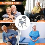 Vissco Comfort Steel Folding Commode Chair for Elderly, Patients & Disabled | Height Adjustable, Portable Toilet Chair with Armrest & Non-Slip Legs | Foldable, Pre-Assembled, 80kg Weight Capacity - Image 5