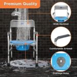 Vissco Comfort 3 in 1 Foldable Commode Shower Chair (Height Adjustable+Can roll over toilet WC), Available with and without wheels, Washable & Long lasting, Weight Bearing Upto 100kg -Universal(Grey) - Image 2